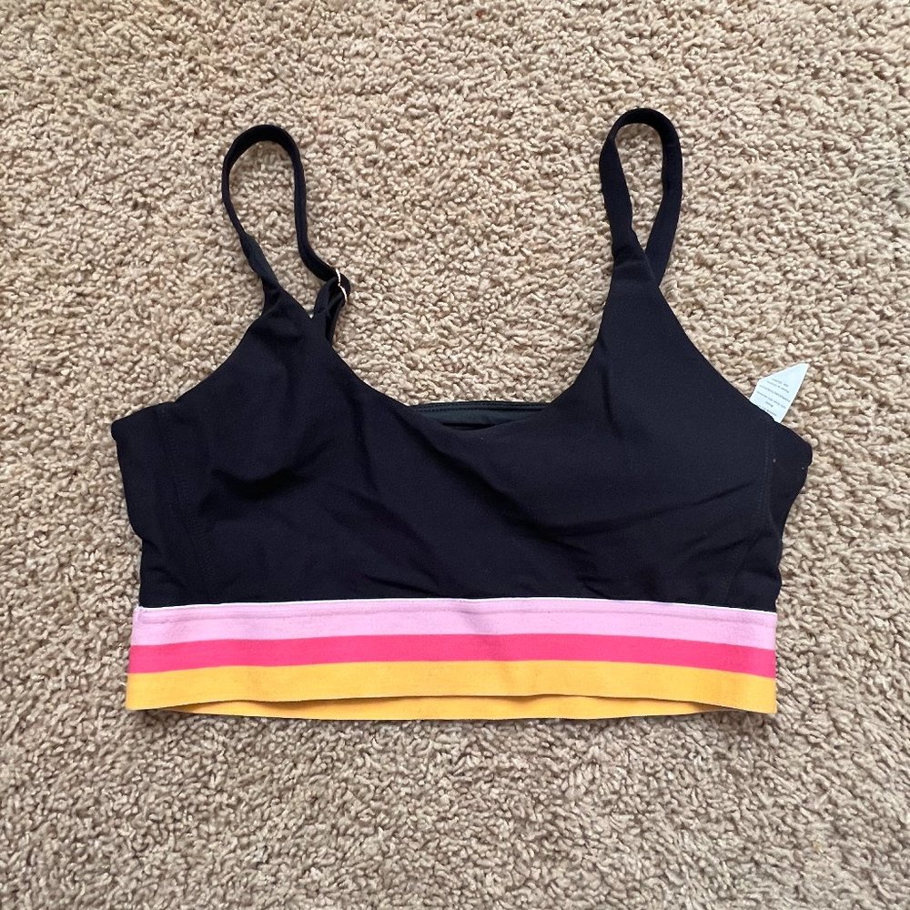 Popflex Tropicana Collection Black Sports Bra